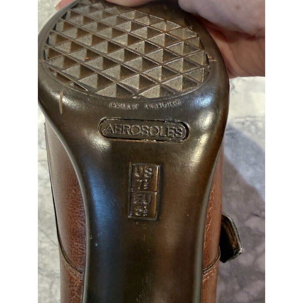 Aerosoles Nostalgic Heelrest Size 7.5 Brown Leather Heel Shoes - Picture 6 of 6